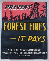 Great 1920s-1930s New Hampshire Dept. of Forestry Forest Fire Prevention Poster