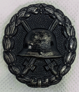 WWI Imperial German Black Wound Badge in Painted Steel