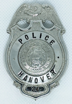 1950s-60s Hanover NH Police Badge #24 Home of Dartmouth University