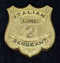 Rare 1930s Italian Lines Steamship Police Sergeant Badge #2 Line of the Ill-Fated Andrea Doria