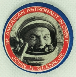 1962 John Glenn Astronaut Celluloid Patriotic Badge