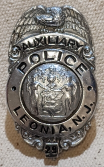 Nice Old 1940s Leonia NJ Auxiliary Police Badge
