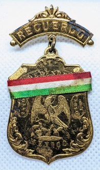 Rare 1910 Mexico Independence Recuerdo (Souvenir) Medal