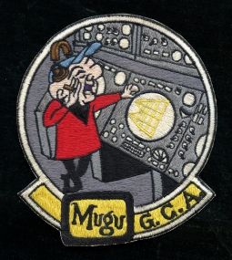 Great Late 1960s Pt Mugu NAS Ground Control Approach Jacket Patch with Mr Magoo Cartoon Character