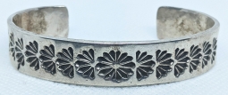 Vintage 1960s-1970s Navajo Stamped Silver Bracelet