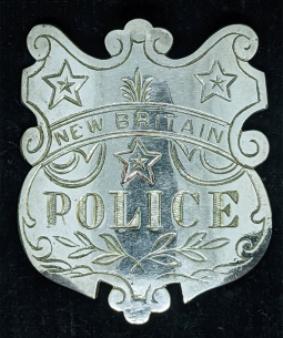 Great Old 1880s - 1890s New Britain Connecticut Police Badge