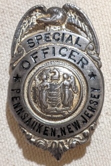Beautiful 1930s-WWII Sterling Silver Pennsauken NJ Special Officer Badge