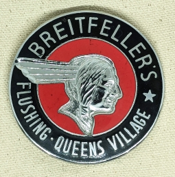 Awesome 1950s Pontiac Dealership Car Badge From Breitfeller's Flushing Queens Village