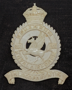 Stunning Ca 1944 200 Squadron RAF Royal Air Force Indian Made Badge Hand Carved in Ivory