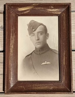 Lovely WWI RFC Pilot Portrait Photo Early War Matching Uniform Framed in California
