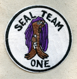 1980s-90s Philippine Made US Navy SEAL TEAM ONE Swim Trunks Patch