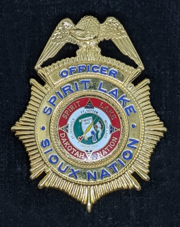 Ca 2000 SPIRIT LAKE Tribe Sioux Nation / Dakotah Nation Tribal Police Officer Badge by Blackinton