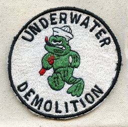 Early 1970s USN UDT Underwater Demolition Team Large Pocket Patch Philippine Made