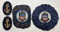 Ext Rare Ca 1917 USSB Unite State shipping Board Fore & Aft Hat Badge Collar Ins & Emergency Fleet C