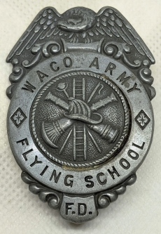 Rare Ca 1943 USAAF Waco Texas Army Flying School Fire Dept/Crash Crew Badge