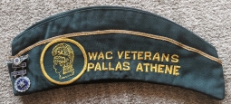 Wonderful KW era WWII US Army WAC Veteran Hat Patch & Badge of Palo Alto CA WAC Vets Past President