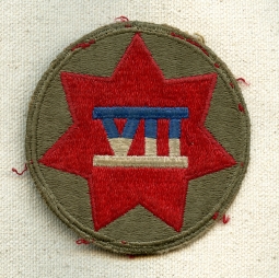 WWII United States Army 7th Corps Jayhawk Corps Shoulder Patch Uniform Worn
