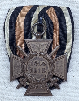 Lovely WWI Prussian War Service Medal on Parade Mount