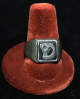 Great WWI 26th Division, "Yankee Division" Doughboy Ring Handmade in Nickel with Crude Enameling
