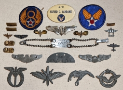 OutStanding WWII 8th AF POW Grouping with SIX POW Camp made Aviator Badges
