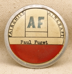 Scarce WWII era Fairchild Aircraft Worker ID Badge