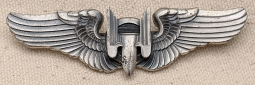 Rare Early Issue Ca 1943 USAAF Air Gunner Wings in Sterling Made by GEMSCO on an Observer Wing