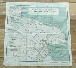 Rare WWII USAAF 5th Air Force Pacific Cloth Escape Map of New Guinea from 1943