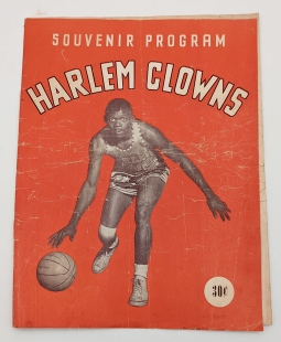 Well - Used 1953 - 1954 Harlem Clowns Basketball Team Program