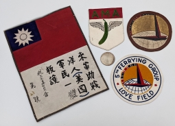 Incredibly Rare WWII ACFC ATC Flying Green Banana's Grouping with Vintage Chit and many Rare Patches