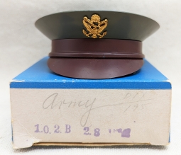 Ext Rare WWII US Army OFFICER Visor Hat Powder Compact in Original Box