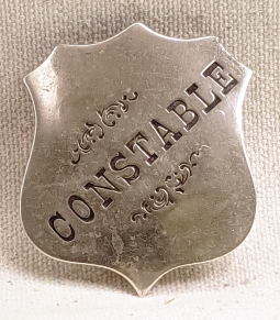 Wonderful 1870s Old West Constable Shield Badge with Circus Lettering