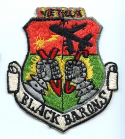 Scarce Late 1960s USAF 4133rd Bomb Wing (Provisional) Black Barons Japanese Made Jacket Patch