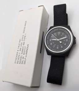 Nice Desert Storm Era Stocker & Yale Sandy 490 Issue US Military Wristwatch w/Box of Issue