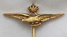 Stunning 18K GOLD 1920s Italian Pilot Badge Stick Pin 2.1gm