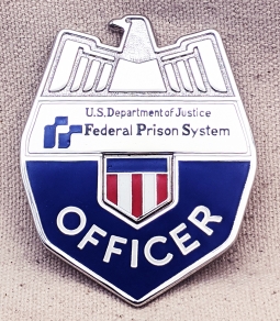 Rare 1980s-90s US Dept of Justice Federal Prison System #'d Officer Badge