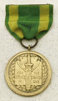 Nice Numbered US Army Spanish War Service Medal #10153 Late Production ca 1915