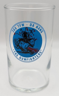 Cool Ca 1970 USAF 366th Tac Fighter Wing Gunfighters Danang Vietnam Beer Glass