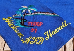 Scarce 1960s BSA Troop 97 Hickam AFB Hawaii Embroidered Neckerchief