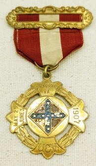 Unique 1907 UCV Reunion Richmond VA Ribboned Badge