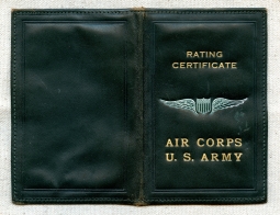 Rare ca 1924 US Air Service/Corps JAP Junior Aviation Pilot Rating Cert. in Leather Case