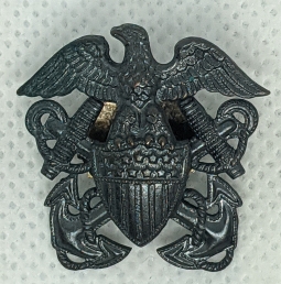 Rare Early WWII USN Seabee or Medical Officer Attached to USMC Overseas Cap Badge by H&H