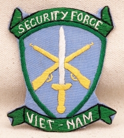 Beautiful In-Country Made Hand Embroidered US Army Security Force Viet-Nam Pocket Patch