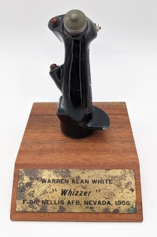 Ca 1956 F-86 Fighter Joystick Awarded to Tech Rep Warren Alan "Whizzer" White at Nellis AFB.