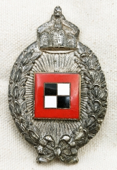 Rare Late WWI Imperial Prussian Observer Badge by Meybauer in Silvered Tombak