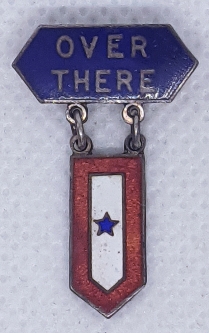 Stunning Enameled Silver WWI Son in Service OVER THERE Pin by Franklin Silver Co. Philadelphia