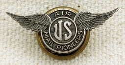 Rare 1940s-50s Air Mail Pioneers Assoc Member Lapel Wing in Sterling