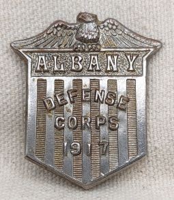 Rare #'d 1917 Albany NY Defence Corps (Auxiliary Police) Badge