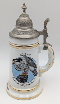 Great 1954 USAF 822nd Bomb Squadron Lithophane Bottom Beer Stein