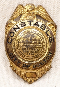 Great Old 1920s-30s Boston MA Constable Badge