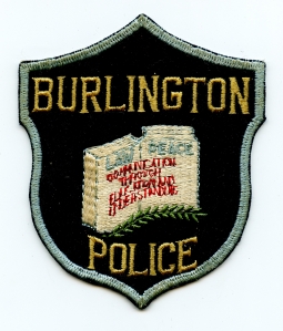 Ext Rare 1950s-60s Burlington MA Police Patch Embroidery on Felt